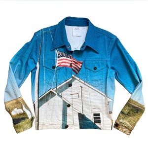 Calvin Klein Blue Scenic Print Jacket